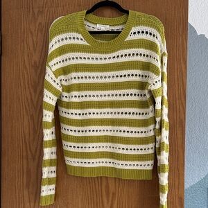 Blu Pepper Olive and Cream Striped Sweater